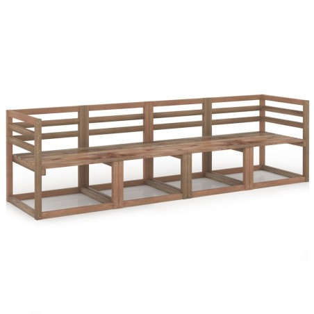 vidaXL 4-tlg. Outdoor-Sofa-Set Paletten Braun Kiefernholz Imprägniert