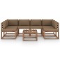 7-tlg. Garten-Lounge-Set aus Paletten mit Kissen Kiefernholz 7-tlg. Garten-Lounge-Set aus Paletten mit Kissen Kiefernholz