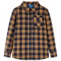 Kinderhemd Karomuster Cognac und Blau 140 Kinderhemd Karomuster Cognac und Blau 140