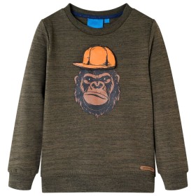 Kinder-Sweatshirt Dunkelkhaki Melange 128