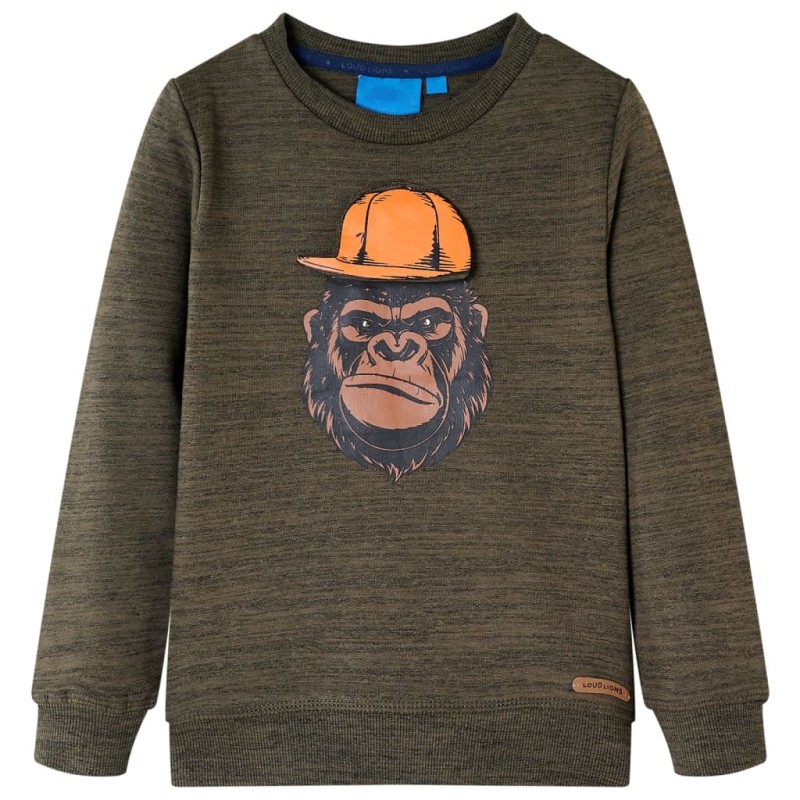 Kinder-Sweatshirt Dunkelkhaki Melange 128 Kinder-Sweatshirt Dunkelkhaki Melange 128