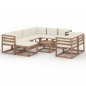 10-tlg. Garten-Lounge-Set mit Kissen Creme 10-tlg. Garten-Lounge-Set mit Kissen Creme