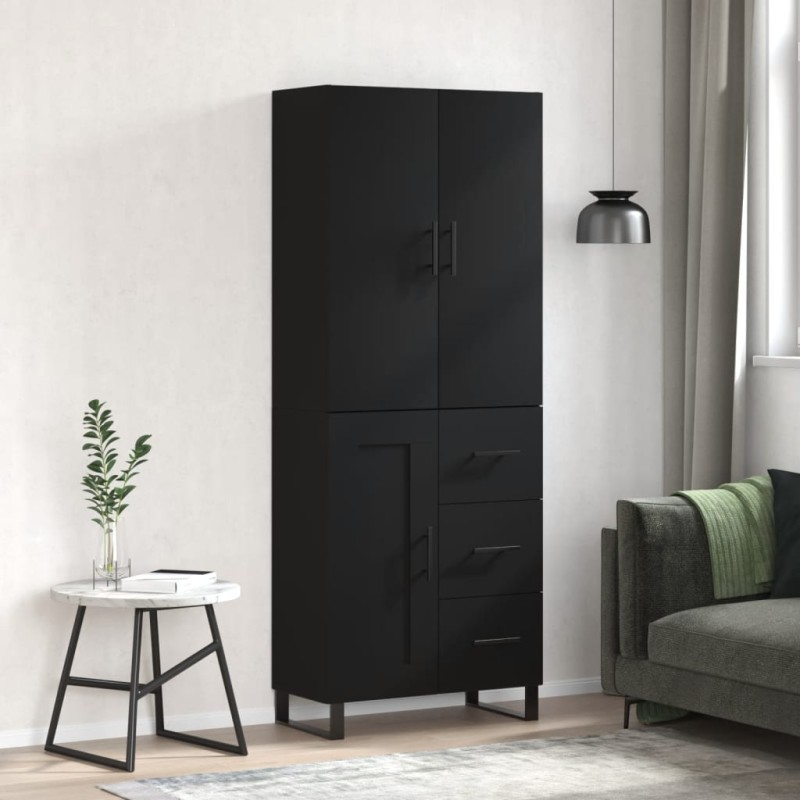 Highboard Schwarz 69,5x34x180 cm Holzwerkstoff Highboard Schwarz 69,5x34x180 cm Holzwerkstoff