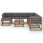 9-tlg. Garten-Lounge-Set mit Kissen Anthrazit 9-tlg. Garten-Lounge-Set mit Kissen Anthrazit