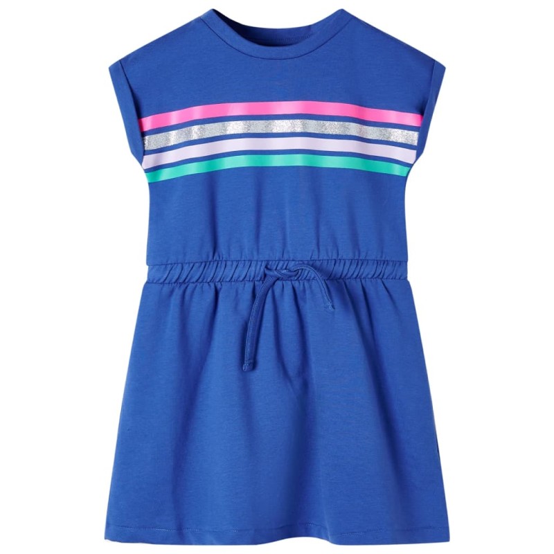 Kinderkleid mit Kordelzug Kobaltblau 92 Kinderkleid mit Kordelzug Kobaltblau 92