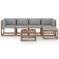 6-tlg. Garten-Lounge-Set mit Grauen Kissen 6-tlg. Garten-Lounge-Set mit Grauen Kissen