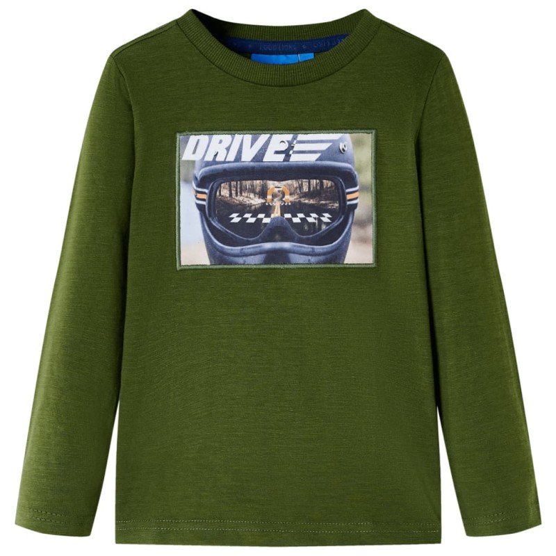 Kinder-Langarmshirt Dunkles Khaki 116 Kinder-Langarmshirt Dunkles Khaki 116
