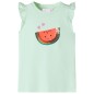 Kinder-T-Shirt mit Rüschenärmeln Zartgrün 140 Kinder-T-Shirt mit Rüschenärmeln Zartgrün 140