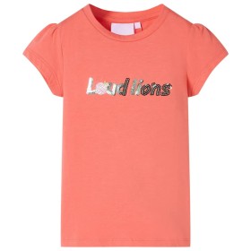 Kinder-T-Shirt mit Flügelärmeln Korallenrosa 92