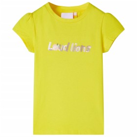 Kinder-T-Shirt mit Flügelärmeln Knallgelb 104