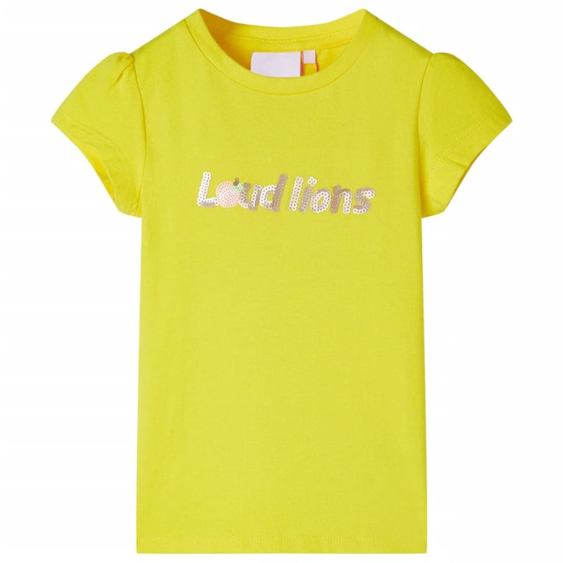 Kinder-T-Shirt mit Flügelärmeln Knallgelb 104 Kinder-T-Shirt mit Flügelärmeln Knallgelb 104
