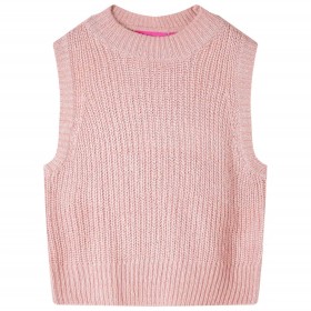 Kinder-Pulloverweste Gestrickt Hellrosa 140