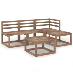 5-tlg. Garten-Lounge-Set Braun Imprägniertes Kiefernholz