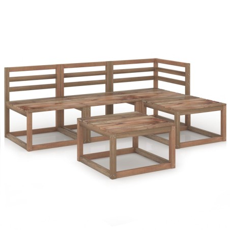 5-tlg. Garten-Lounge-Set Braun Imprägniertes Kiefernholz