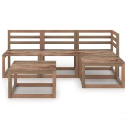 5-tlg. Garten-Lounge-Set Braun Imprägniertes Kiefernholz