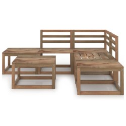 6-tlg. Garten-Lounge-Set Braun Imprägniertes Kiefernholz