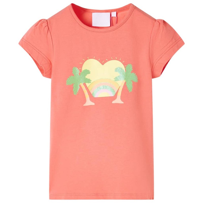 Kinder-T-Shirt Korallenrosa 128 Kinder-T-Shirt Korallenrosa 128