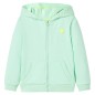 Kinder-Kapuzenpullover mit Reißverschluss Hellgrün 128 Kinder-Kapuzenpullover mit Reißverschluss Hellgrün 128
