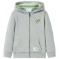 Kinder-Kapuzenpullover mit Reißverschluss Helles Khaki Melange 92 Kinder-Kapuzenpullover mit Reißverschluss Helles Khaki Melange 92