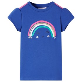 Kinder-T-Shirt Kobaltblau 128