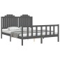 Massivholzbett mit Kopfteil Grau 160x200 cm Massivholzbett mit Kopfteil Grau 160x200 cm