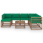 8-tlg. Garten-Lounge-Set mit Kissen Grün 8-tlg. Garten-Lounge-Set mit Kissen Grün