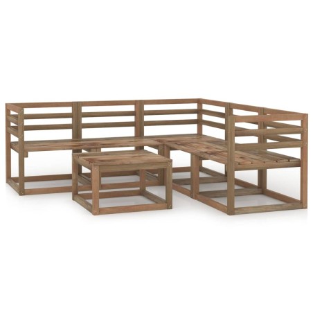 vidaXL 6-tlg. Garten-Lounge-Set Braun Imprägniertes Kiefernholz