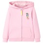 Kinder-Kapuzenpullover mit Reißverschluss Hellrosa 128 Kinder-Kapuzenpullover mit Reißverschluss Hellrosa 128