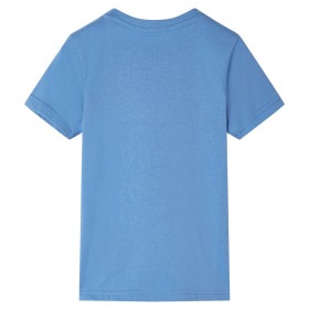 Kinder-Kurzarmshirt Mittelblau 116