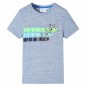 Kinder-Kurzarmshirt Blau Melange 104 Kinder-Kurzarmshirt Blau Melange 104