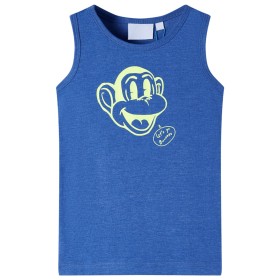 Kinder-Tanktop Blau Melange 116