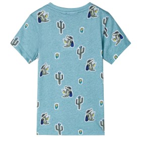 Kinder-T-Shirt Hellgrün Melange 128