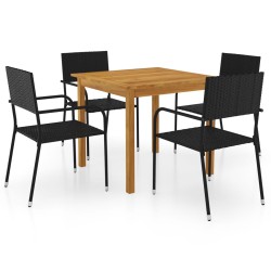 5-tlg. Garten-Essgruppe Schwarz