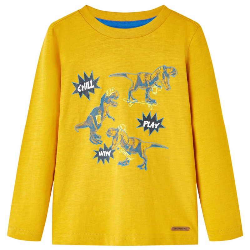 Kinder-Langarmshirt Ocker 128 Kinder-Langarmshirt Ocker 128