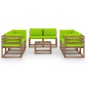 vidaXL 9-tlg. Garten-Lounge-Set mit Kissen Hellgrün vidaXL 9-tlg. Garten-Lounge-Set mit Kissen Hellgrün