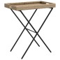 vidaXL Tabletttisch Klappbar Beige 65x40x75 cm Poly Rattan vidaXL Tabletttisch Klappbar Beige 65x40x75 cm Poly Rattan