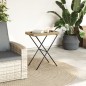 vidaXL Tabletttisch Klappbar Beige 65x40x75 cm Poly Rattan vidaXL Tabletttisch Klappbar Beige 65x40x75 cm Poly Rattan