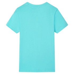 Kinder-Kurzarmshirt Aquablau 104