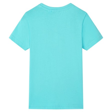 Kinder-Kurzarmshirt Aquablau 104