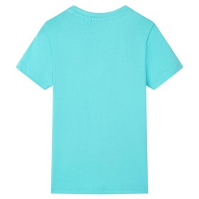 Kinder-Kurzarmshirt Aquablau 128