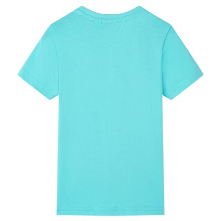 Kinder-Kurzarmshirt Aquablau 128