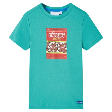 Kinder-Kurzarmshirt Dunkles Minzgrün 128