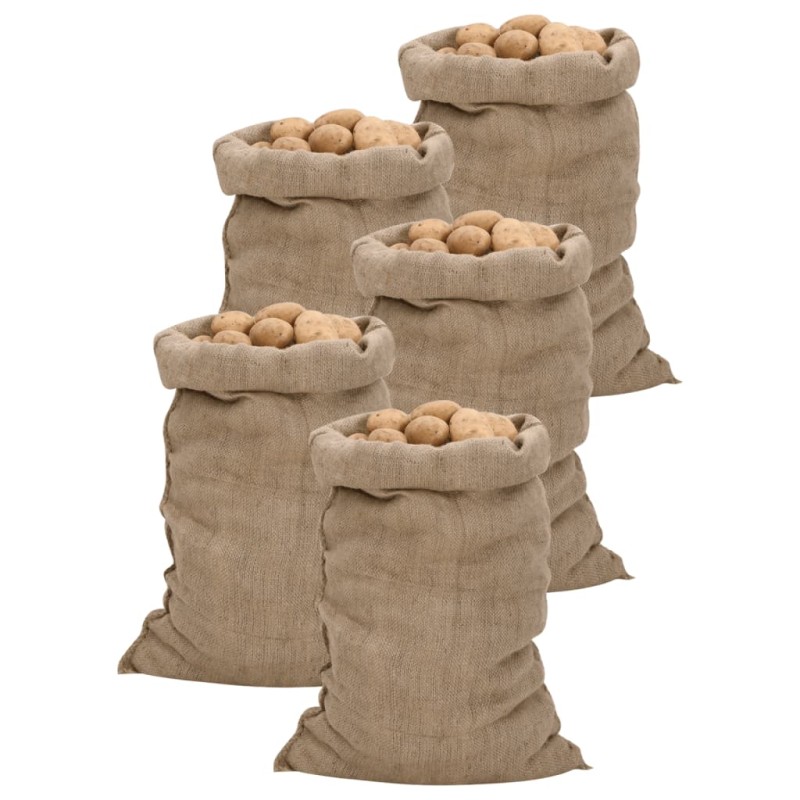 vidaXL Jutesäcke 5 Stk. 60x105 cm 100% Jute 340 g/m² vidaXL Jutesäcke 5 Stk. 60x105 cm 100% Jute 340 g/m²