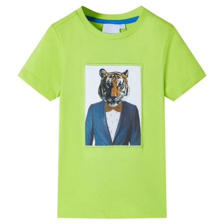 Kinder-Kurzarmshirt Limette 140