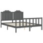 Massivholzbett mit Kopfteil Grau 160x200 cm Massivholzbett mit Kopfteil Grau 160x200 cm
