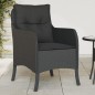 vidaXL Gartenstühle mit Kissen 2 Stk. Schwarz Poly Rattan vidaXL Gartenstühle mit Kissen 2 Stk. Schwarz Poly Rattan
