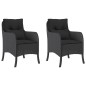 vidaXL Gartenstühle mit Kissen 2 Stk. Schwarz Poly Rattan vidaXL Gartenstühle mit Kissen 2 Stk. Schwarz Poly Rattan