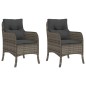 vidaXL Gartenstühle mit Kissen 2 Stk. Grau Poly Rattan vidaXL Gartenstühle mit Kissen 2 Stk. Grau Poly Rattan