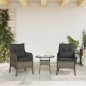 vidaXL Gartenstühle mit Kissen 2 Stk. Grau Poly Rattan vidaXL Gartenstühle mit Kissen 2 Stk. Grau Poly Rattan