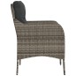 vidaXL Gartenstühle mit Kissen 2 Stk. Grau Poly Rattan vidaXL Gartenstühle mit Kissen 2 Stk. Grau Poly Rattan